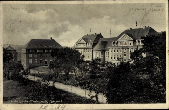 Postcard Egendorf Blankenhain in the valley of the Schwarza Thuringia, Thuringian state school