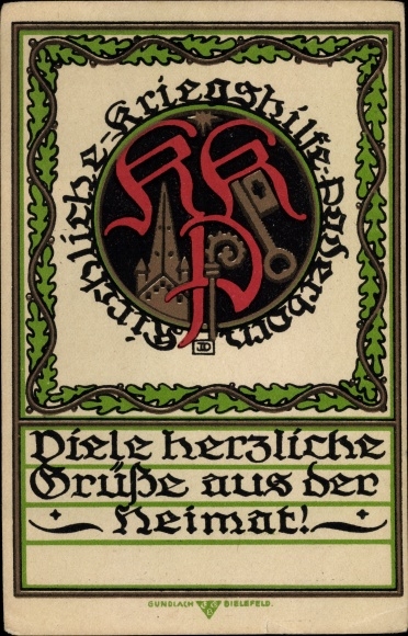 Artist PC Church war aid Paderborn, prisoners of war homecoming card no. 6