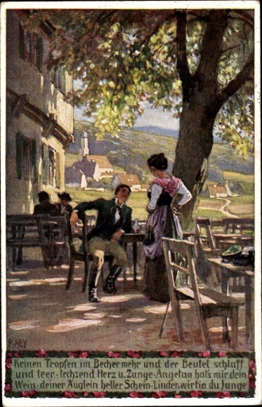 Song artist Postcard Hey, Paul, No more drops in the cup, folk song cards 40