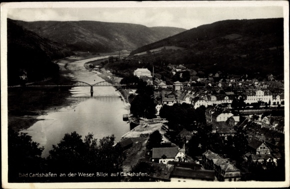 Postcard Bad Karlshafen on the Weser, view of the town