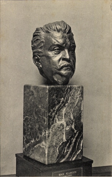 Artist Postcard Klinger, M., portrait head by Friedrich Steinbach
