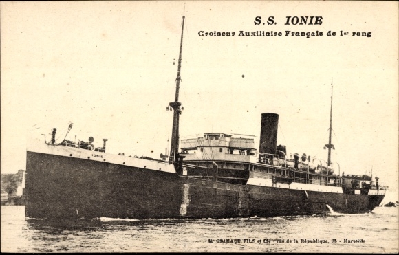 Ak Dampfer S.S. Ionie, Compagnie de Navigation Paquet, CNP