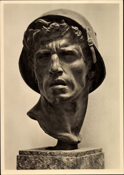 Postcard plastic by Hans Bühler, after the fight, HDK 540