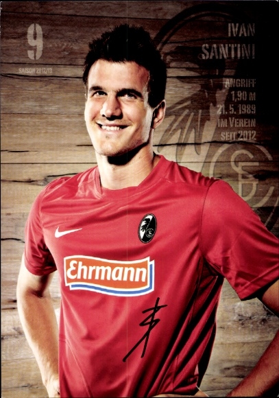 Autogrammkarte Fußballer Ivan Santini, SC Freiburg, Autogramm