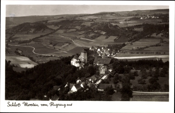 Ak Morstein Gerabronn Baden Württemberg, Schloss, Fliegeraufnahme