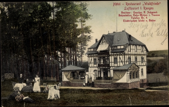 Ak Hahn Taunusstein im Taunus, Hotel Restaurant Waldfriede