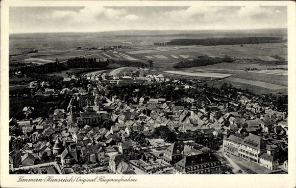 Postcard Simmern in the Hunsrück, aerial photograph