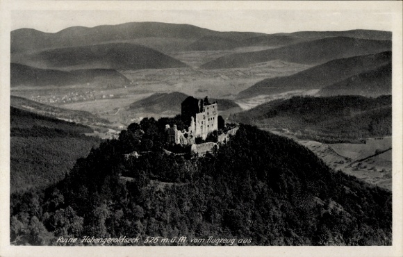 Ak Schönberg Seelbach in Baden Württemberg, Burg Hohengeroldseck, Fliegeraufnahme