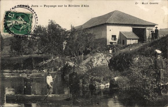 CPA Jura, Paysage sur la Rivière d'Ain