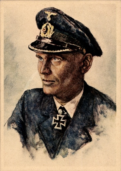 Artist Postcard Graf, Knight's Cross holder of the Kriegsmarine, Lieutenant Commander Joachim Schepke