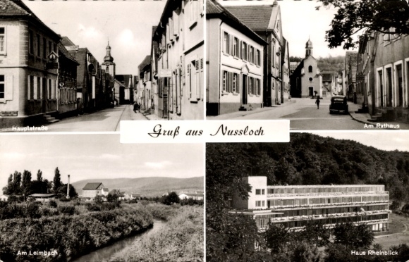Postcard Nussloch Nußloch Baden Württemberg, Am Leimbach, Haus Rheinblick, Main Street