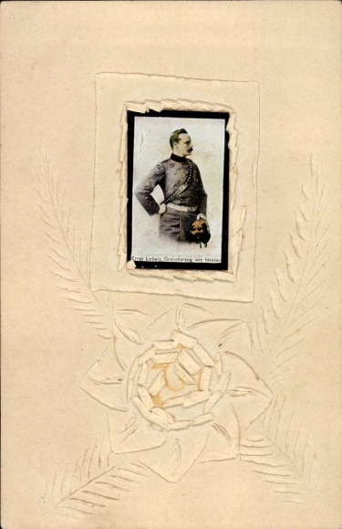 Passepartout Postcard Ernst Ludwig Karl Albrecht Wilhelm of Hesse and by Rhine, portrait, profile view