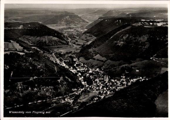 Wiesensteig area in Württemberg, aerial photograph