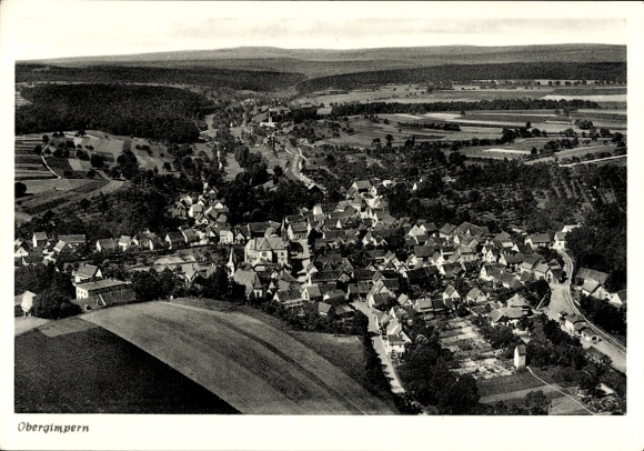 Postcard Obergimpern Bad Rappenau in Kraichgau, aerial photograph