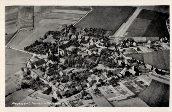Postcard Flegessen Bad Münder am Deister, aerial photograph