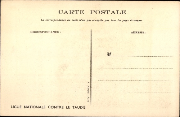 Artist Postcard Poulbot, Franciscque, You&#39;re afraid of spiders, National League against the Slums