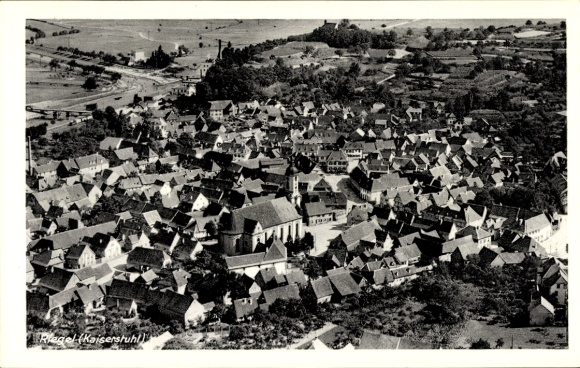 Postcard Riegel am Kaiserstuhl, general view, aerial photograph