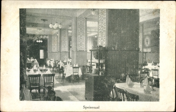 Ak Wien 6. Mariahilf, Franz Dörners Restaurant St. Hubertus, Mariahilfer Straße 49, Speisesaal
