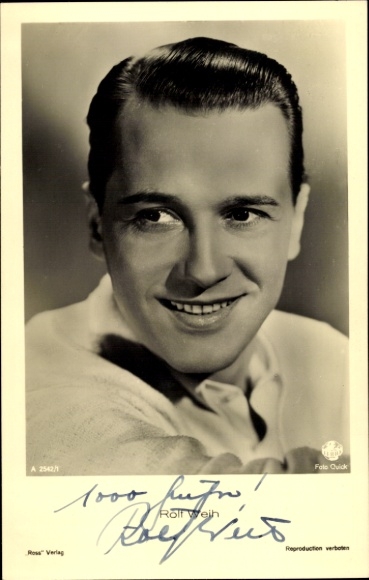 Ak Schauspieler Rolf Weih, Portrait, Ross Verlag Nr. A 2542/1, Autogramm