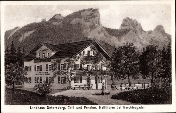 Artist PC Bischofswiesen Upper Bavaria, Landhaus Untersberg, café and guesthouse, Hallturm