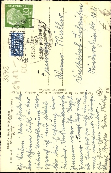 Postcard Willingen im Upland Waldeck Hesse, Panorama, Pension Wiesemann