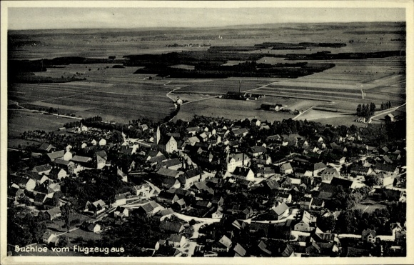 Postcard Buchloe in Allgäu, aerial photograph