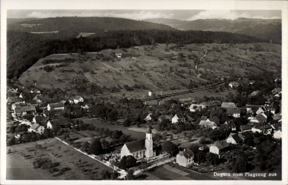 Postcard Dogern am Rhein, aerial photograph