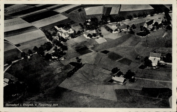 Postcard Günsdorf Zwönitz in the Ore Mountains Saxony, aerial photograph