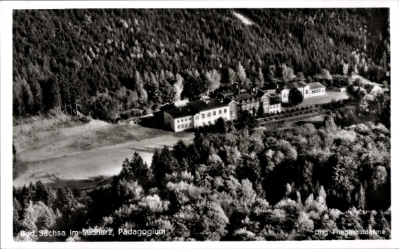 Postcard Bad Sachsa in the Harz, aerial photograph, Pädagogium