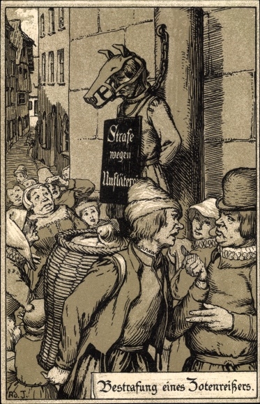 Künstler Litho Jodolfi, Bestrafung eines Zotenreißers