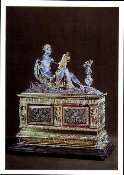 9 old PCs of antiques, Green Vaults in Dresden, in the appropriate booklet, various views