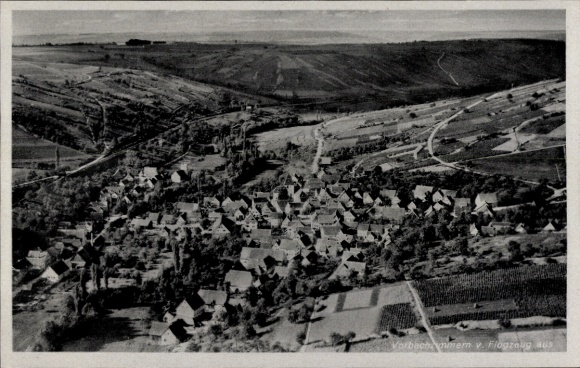 Postcard Vorbachzimmern Niederstetten in Württemberg, aerial photograph