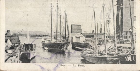Postcard Quebec Canada, Port