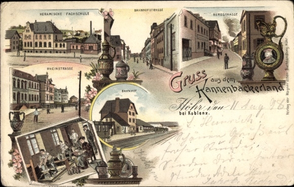 lito Höhr Grenzhausen w Westerwald, uniwersytet ceramiczny, dworzec kolejowy, Rheinstrasse
