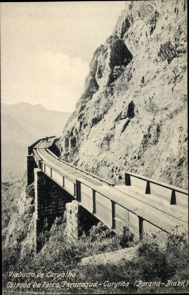 Postcard Parana Brasilien, Viaducto de Carvalho, Estrada de Ferro Paranagua - Curitiba