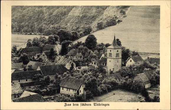 Ak Buchfahrt Buchfart Weimar land, kerk, uitzicht op de stad
