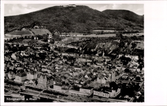 Postcard Königswinter am Rhein, aerial photograph