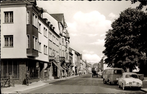 Ansichtkaart Bitburg in de Eifel, Trierer Straße, winkels