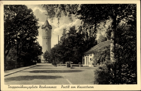 Postcard Świętoszów Neuhammer am Queis Silesia, military training area, water tower