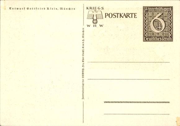 Postwaardestukkunstenaar Ak Klein, Gottfried, Danzig is Duits, WHW