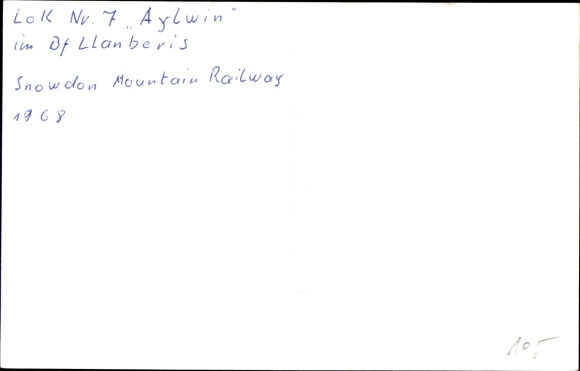 Photo Postcard Llanberis Wales, Snowdon Mountain Railway, Lok Nr. 7 Aylwin, Bahnhof, 1968