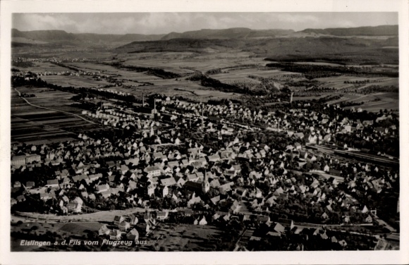 Postcard Eislingen an der Fils Württemberg, aerial photograph