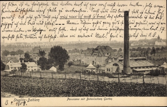Postcard Berlin Steglitz Dahlem, Panorama, Botanical Garden