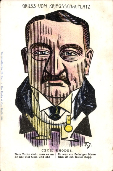 Artysta KP Pozdrowienia z Teatru Wojny, Cecil Rhodes, Premier Kolonii Przylądkowej, Wojna Burska