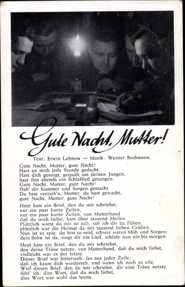 Lied Ak Gute Nacht, Mutter von Erwin Lehnow, Gruppenbild
