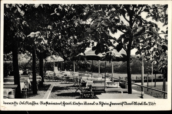 Ak Baerl Duisburg Nordrhein Westfalen, Terrasse und Kaffee Restaurant Haus Liesen