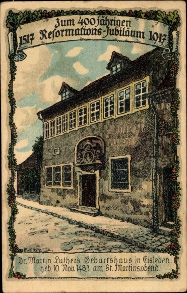 Artysta lito Kallista, Lutherstadt Eisleben, dr. Miejsce urodzenia Marcina Lutra, 400 lat Reformacji