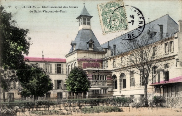 Postcard Clichy Hauts de Seine, Etablissement des Sceurs de Saint-Vincent-de-Paul