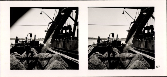 Stereo image photo &quot;The NS model companies 1937-38&quot; No. 447 III/137, Hanseatische Kieswerke Güster