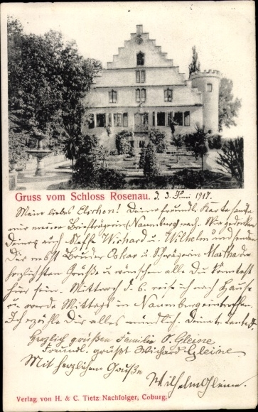 Ak Unterwohlsbach Rödental in Opper-Franken, kasteel Rosenau